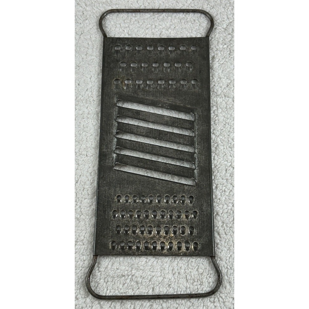 Vintage Kitchen Cheese Grater Flat Metal Shabby Rustic Cottage Core Farmhouse